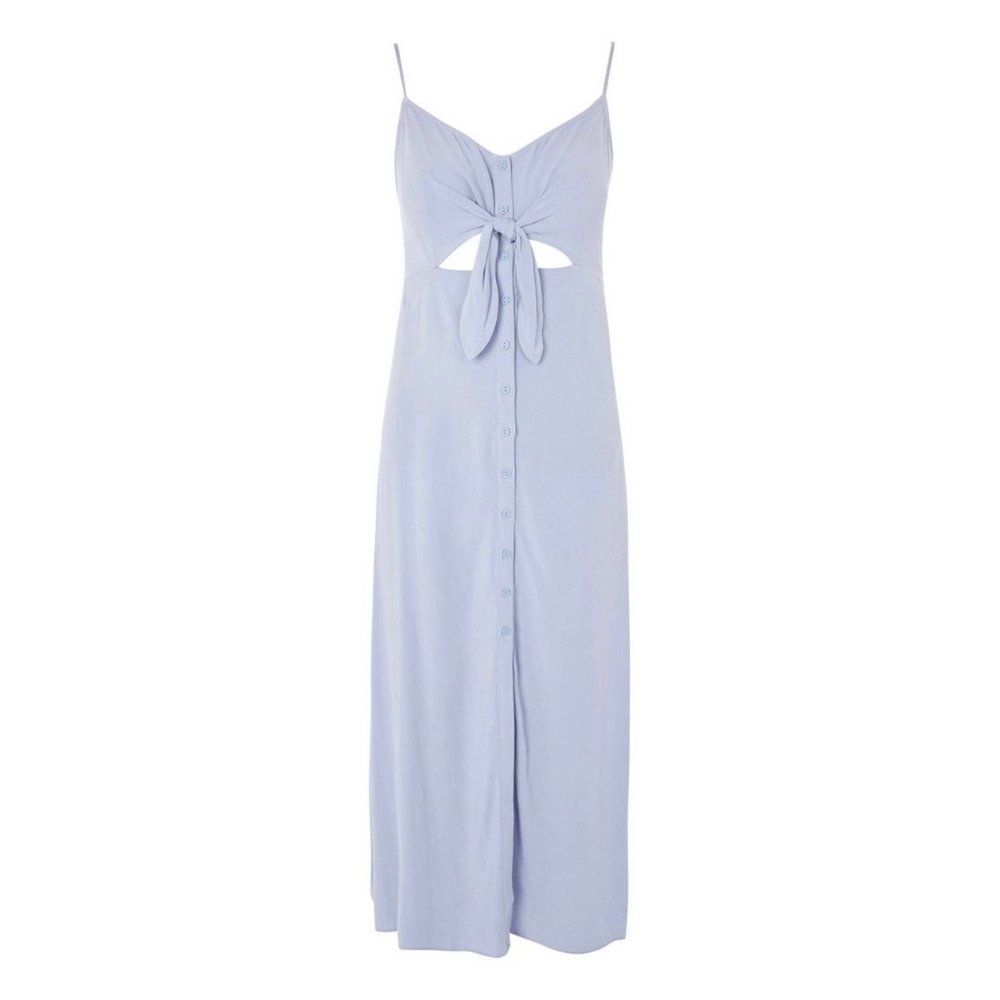 Knot Front Midi Dress Knot Front Midi Dress - Blue